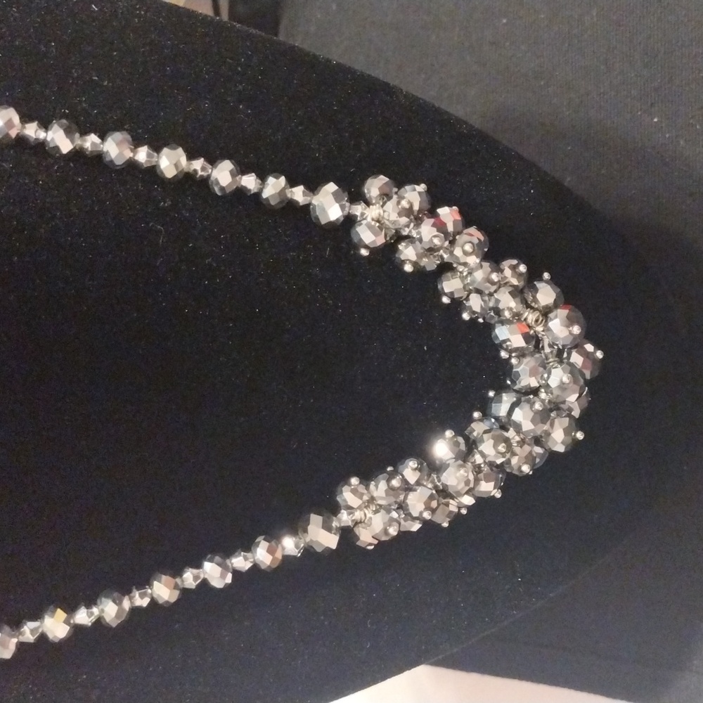 Cape Classic Metallic Silver Faceted Bead Necklace